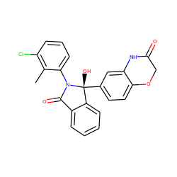 Cc1c(Cl)cccc1N1C(=O)c2ccccc2[C@@]1(O)c1ccc2c(c1)NC(=O)CO2 ZINC000116252542