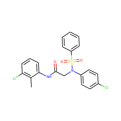 Cc1c(Cl)cccc1NC(=O)CN(c1ccc(Cl)cc1)S(=O)(=O)c1ccccc1 ZINC000000903719