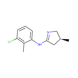 Cc1c(Cl)cccc1NC1=NC[C@@H](C)C1 ZINC000143592684