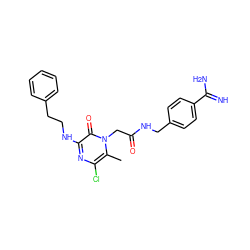 Cc1c(Cl)nc(NCCc2ccccc2)c(=O)n1CC(=O)NCc1ccc(C(=N)N)cc1 ZINC000013527077