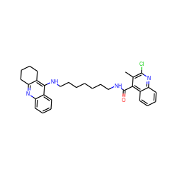 Cc1c(Cl)nc2ccccc2c1C(=O)NCCCCCCCNc1c2c(nc3ccccc13)CCCC2 ZINC000013644348