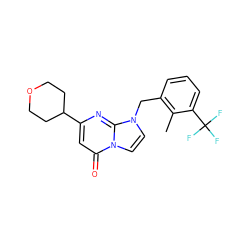 Cc1c(Cn2ccn3c(=O)cc(C4CCOCC4)nc23)cccc1C(F)(F)F ZINC000073311022