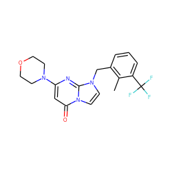 Cc1c(Cn2ccn3c(=O)cc(N4CCOCC4)nc23)cccc1C(F)(F)F ZINC000073312668