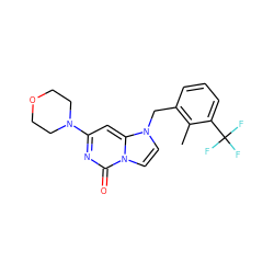 Cc1c(Cn2ccn3c(=O)nc(N4CCOCC4)cc23)cccc1C(F)(F)F ZINC000073298060