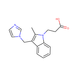 Cc1c(Cn2ccnc2)c2ccccc2n1CCC(=O)O ZINC000035877948