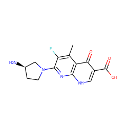 Cc1c(F)c(N2CC[C@@H](N)C2)nc2[nH]cc(C(=O)O)c(=O)c12 ZINC000038927016