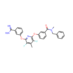 Cc1c(F)c(Oc2cccc(C(=N)N)c2)nc(Oc2cccc(C(=O)N(C)Cc3ccccc3)c2)c1F ZINC000013473990