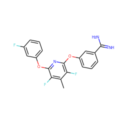 Cc1c(F)c(Oc2cccc(F)c2)nc(Oc2cccc(C(=N)N)c2)c1F ZINC000013474025