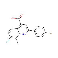 Cc1c(F)ccc2c(C(=O)O)cc(-c3ccc(Br)cc3)nc12 ZINC000027619176