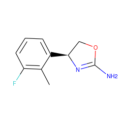 Cc1c(F)cccc1[C@H]1COC(N)=N1 ZINC000113977145