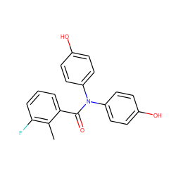 Cc1c(F)cccc1C(=O)N(c1ccc(O)cc1)c1ccc(O)cc1 ZINC000096173901