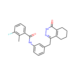 Cc1c(F)cccc1C(=O)Nc1cccc(Cc2n[nH]c(=O)c3c2CCCC3)c1 ZINC000168549438