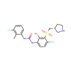 Cc1c(F)cccc1NC(=O)Nc1ccc(Cl)c(S(=O)(=O)C[C@@H]2CCNC2)c1O ZINC000115474752