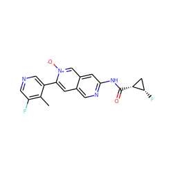 Cc1c(F)cncc1-c1cc2cnc(NC(=O)[C@@H]3C[C@@H]3F)cc2c[n+]1[O-] ZINC000169700121