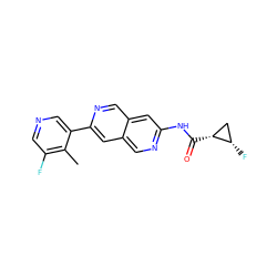 Cc1c(F)cncc1-c1cc2cnc(NC(=O)[C@@H]3C[C@@H]3F)cc2cn1 ZINC000144383734