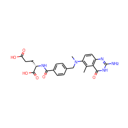 Cc1c(N(C)Cc2ccc(C(=O)N[C@@H](CCC(=O)O)C(=O)O)cc2)ccc2nc(N)[nH]c(=O)c12 ZINC000026472861