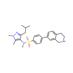 Cc1c(N(C)S(=O)(=O)c2ccc(-c3ccc4c(c3)CNCC4)cc2)c(CC(C)C)nn1C ZINC000150009780