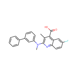 Cc1c(N(C)c2cccc(-c3ccccc3)c2)nc2ccc(F)cc2c1C(=O)O ZINC000029462451