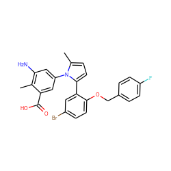 Cc1c(N)cc(-n2c(C)ccc2-c2cc(Br)ccc2OCc2ccc(F)cc2)cc1C(=O)O ZINC000028707715