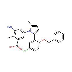 Cc1c(N)cc(-n2c(C)ccc2-c2cc(Cl)ccc2OCc2ccccc2)cc1C(=O)O ZINC000028707690