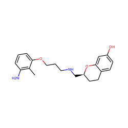 Cc1c(N)cccc1OCCCNC[C@@H]1CCc2ccc(O)cc2O1 ZINC000013775924