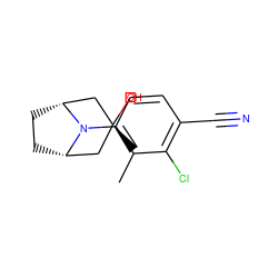 Cc1c(N2[C@H]3CC[C@@H]2C[C@](C)(O)C3)ccc(C#N)c1Cl ZINC000103232172