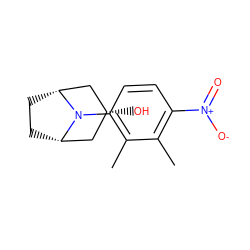 Cc1c(N2[C@H]3CC[C@@H]2C[C@H](O)C3)ccc([N+](=O)[O-])c1C ZINC000103233215