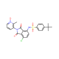 Cc1c(N2C(=O)c3c(Cl)ccc(NS(=O)(=O)c4ccc(C(C)(C)C)cc4)c3C2=O)ccc[n+]1[O-] ZINC000653842150