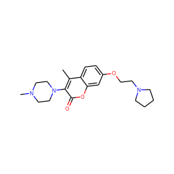 Cc1c(N2CCN(C)CC2)c(=O)oc2cc(OCCN3CCCC3)ccc12 ZINC000045370493