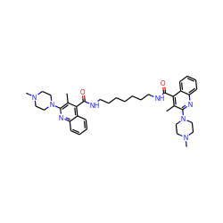 Cc1c(N2CCN(C)CC2)nc2ccccc2c1C(=O)NCCCCCCCNC(=O)c1c(C)c(N2CCN(C)CC2)nc2ccccc12 ZINC000084619871