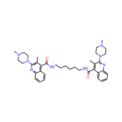 Cc1c(N2CCN(C)CC2)nc2ccccc2c1C(=O)NCCCCCCNC(=O)c1c(C)c(N2CCN(C)CC2)nc2ccccc12 ZINC000084604207