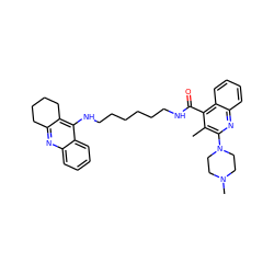 Cc1c(N2CCN(C)CC2)nc2ccccc2c1C(=O)NCCCCCCNc1c2c(nc3ccccc13)CCCC2 ZINC000084603246