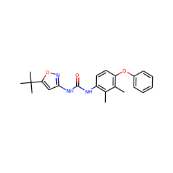 Cc1c(NC(=O)Nc2cc(C(C)(C)C)on2)ccc(Oc2ccccc2)c1C ZINC000040897154