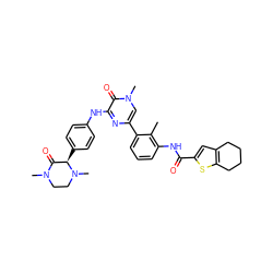 Cc1c(NC(=O)c2cc3c(s2)CCCC3)cccc1-c1cn(C)c(=O)c(Nc2ccc([C@@H]3C(=O)N(C)CCN3C)cc2)n1 ZINC000059185874