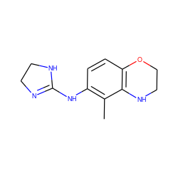 Cc1c(NC2=NCCN2)ccc2c1NCCO2 ZINC000000006307