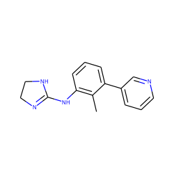 Cc1c(NC2=NCCN2)cccc1-c1cccnc1 ZINC000013487092