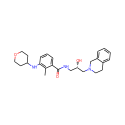 Cc1c(NC2CCOCC2)cccc1C(=O)NC[C@H](O)CN1CCc2ccccc2C1 ZINC000217051196