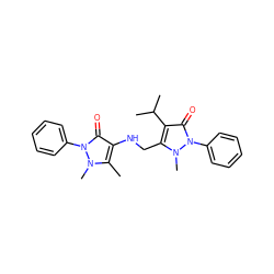 Cc1c(NCc2c(C(C)C)c(=O)n(-c3ccccc3)n2C)c(=O)n(-c2ccccc2)n1C ZINC000000608210