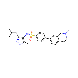 Cc1c(NS(=O)(=O)c2ccc(-c3ccc4c(c3)CN(C)CC4)cc2)c(CC(C)C)nn1C ZINC000140247463