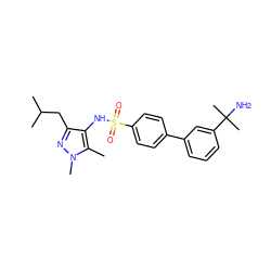 Cc1c(NS(=O)(=O)c2ccc(-c3cccc(C(C)(C)N)c3)cc2)c(CC(C)C)nn1C ZINC000199942705