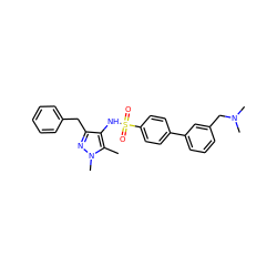 Cc1c(NS(=O)(=O)c2ccc(-c3cccc(CN(C)C)c3)cc2)c(Cc2ccccc2)nn1C ZINC000149993681