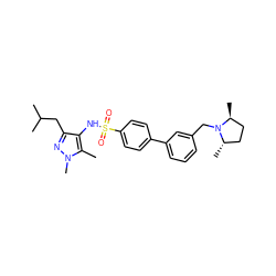 Cc1c(NS(=O)(=O)c2ccc(-c3cccc(CN4[C@@H](C)CC[C@@H]4C)c3)cc2)c(CC(C)C)nn1C ZINC000199944741