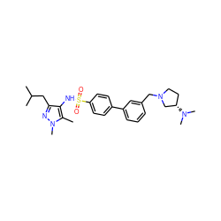 Cc1c(NS(=O)(=O)c2ccc(-c3cccc(CN4CC[C@H](N(C)C)C4)c3)cc2)c(CC(C)C)nn1C ZINC000150008914