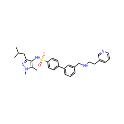 Cc1c(NS(=O)(=O)c2ccc(-c3cccc(CNCCc4cccnc4)c3)cc2)c(CC(C)C)nn1C ZINC000199935406