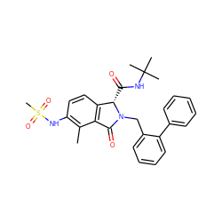 Cc1c(NS(C)(=O)=O)ccc2c1C(=O)N(Cc1ccccc1-c1ccccc1)[C@H]2C(=O)NC(C)(C)C ZINC000141836778