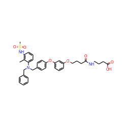 Cc1c(NS(C)(=O)=O)cccc1N(Cc1ccccc1)Cc1ccc(Oc2cccc(OCCCC(=O)NCCCC(=O)O)c2)cc1 ZINC000028369400