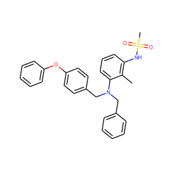 Cc1c(NS(C)(=O)=O)cccc1N(Cc1ccccc1)Cc1ccc(Oc2ccccc2)cc1 ZINC000028359384