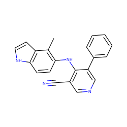 Cc1c(Nc2c(C#N)cncc2-c2ccccc2)ccc2[nH]ccc12 ZINC000040401802