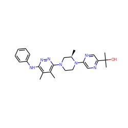 Cc1c(Nc2ccccc2)nnc(N2CCN(c3cnc(C(C)(C)O)cn3)[C@H](C)C2)c1C ZINC000167570637