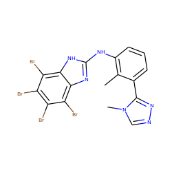 Cc1c(Nc2nc3c(Br)c(Br)c(Br)c(Br)c3[nH]2)cccc1-c1nncn1C ZINC000164747094